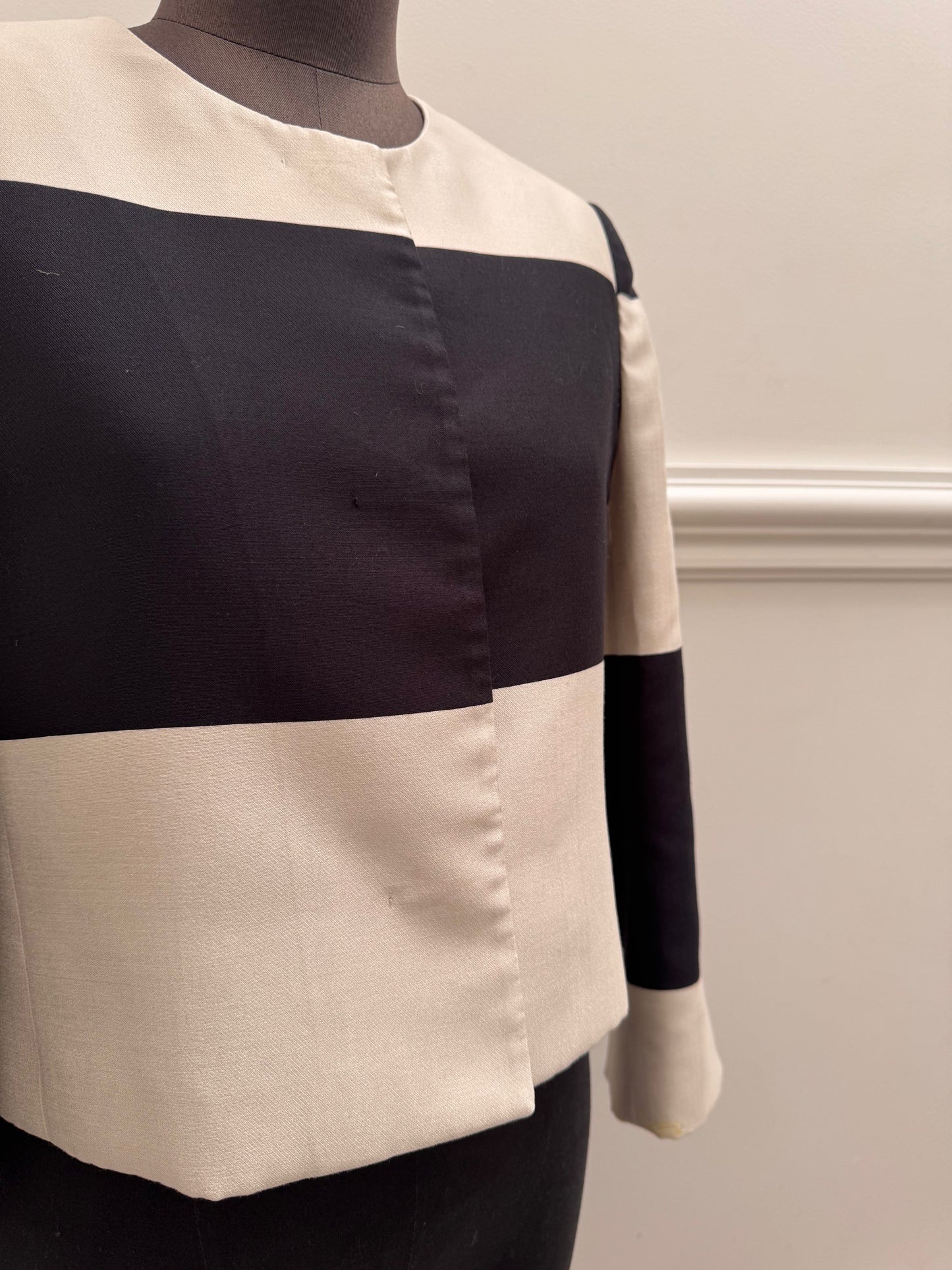 Carla Zampatti Vintage Striped Cropped Jacket - Size 8