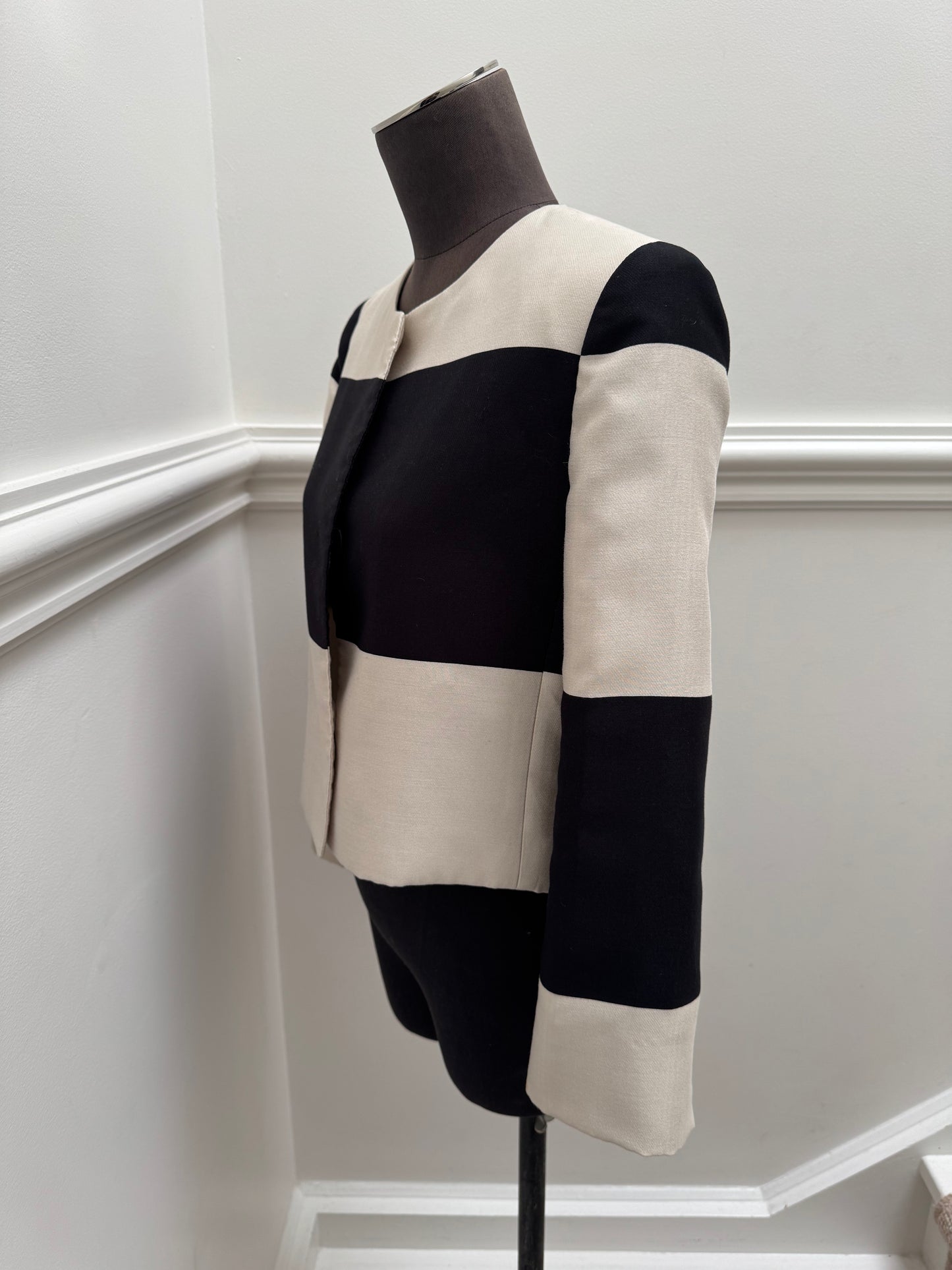 Carla Zampatti Vintage Striped Cropped Jacket - Size 8