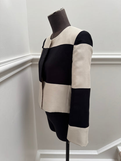 Carla Zampatti Vintage Striped Cropped Jacket - Size 8