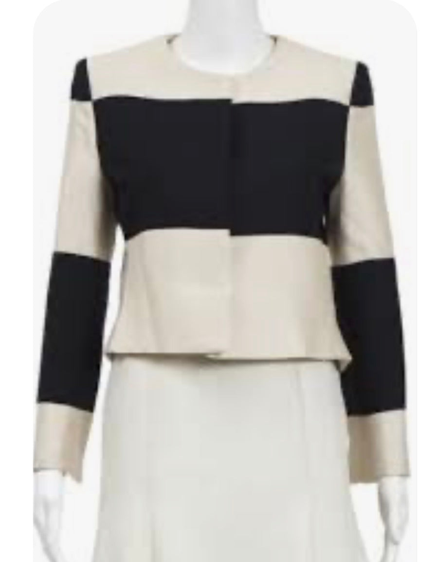 Carla Zampatti Vintage Striped Cropped Jacket - Size 8