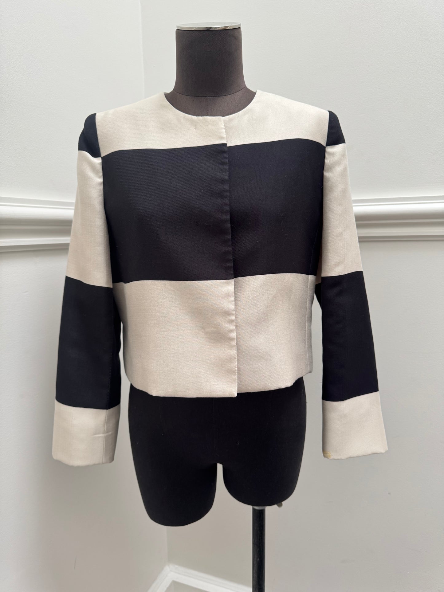 Carla Zampatti Vintage Striped Cropped Jacket - Size 8