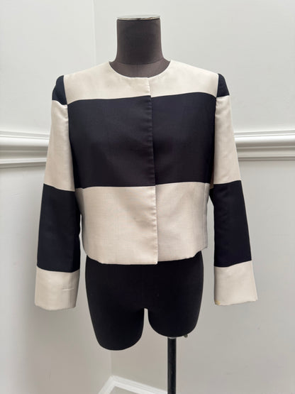 Carla Zampatti Vintage Striped Cropped Jacket - Size 8