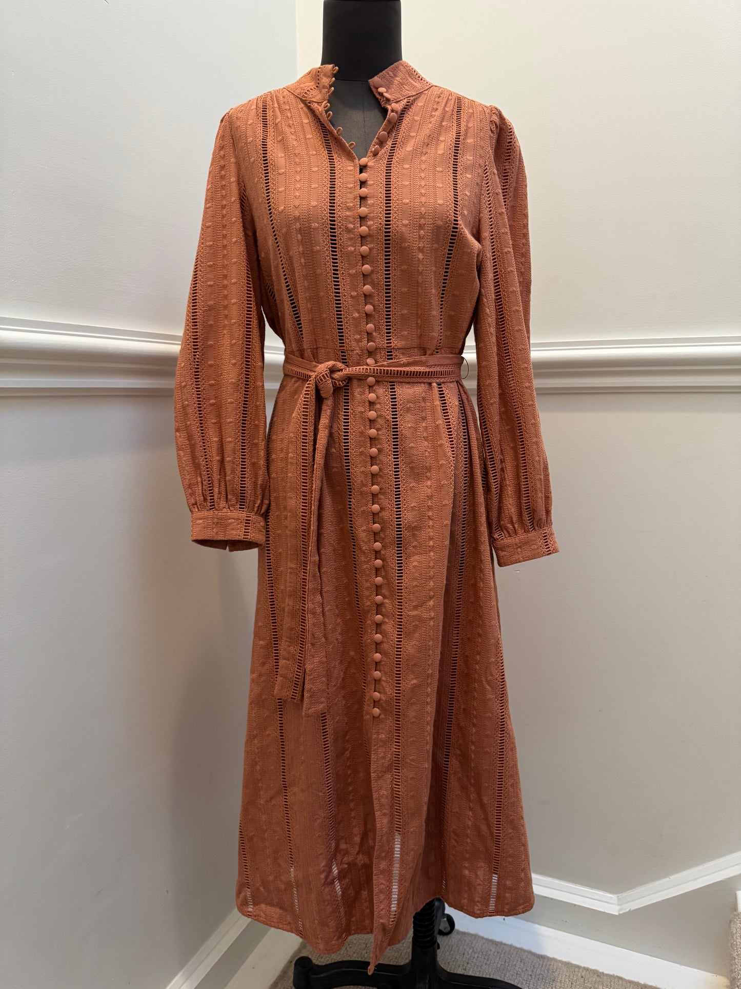 Zoe Kratzmann Cotton Russet Midi Dress - Size 1