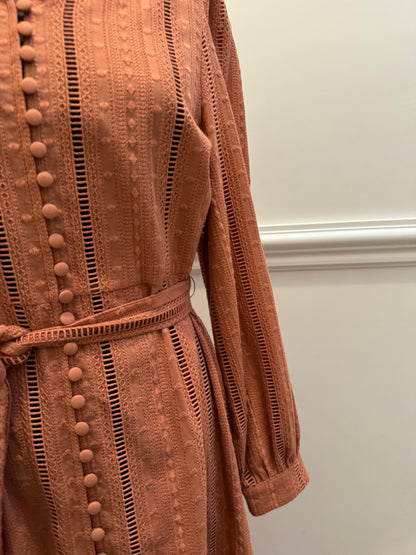 Zoe Kratzmann Cotton Russet Midi Dress - Size 1