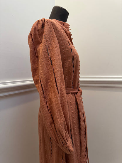 Zoe Kratzmann Cotton Russet Midi Dress - Size 1