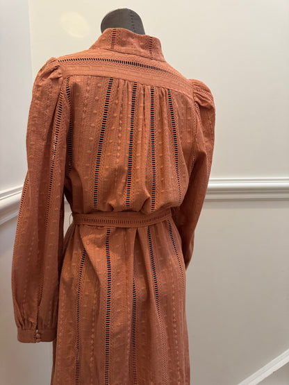 Zoe Kratzmann Cotton Russet Midi Dress - Size 1