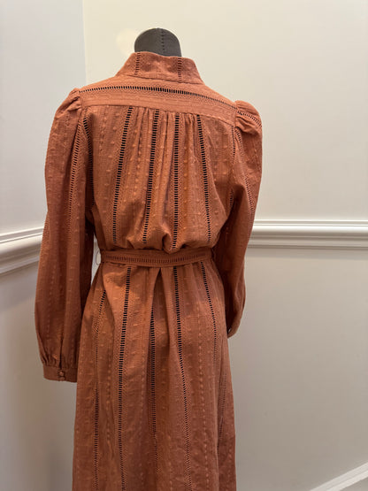 Zoe Kratzmann Cotton Russet Midi Dress - Size 1