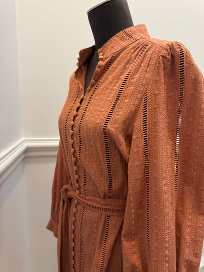Zoe Kratzmann Cotton Russet Midi Dress - Size 1