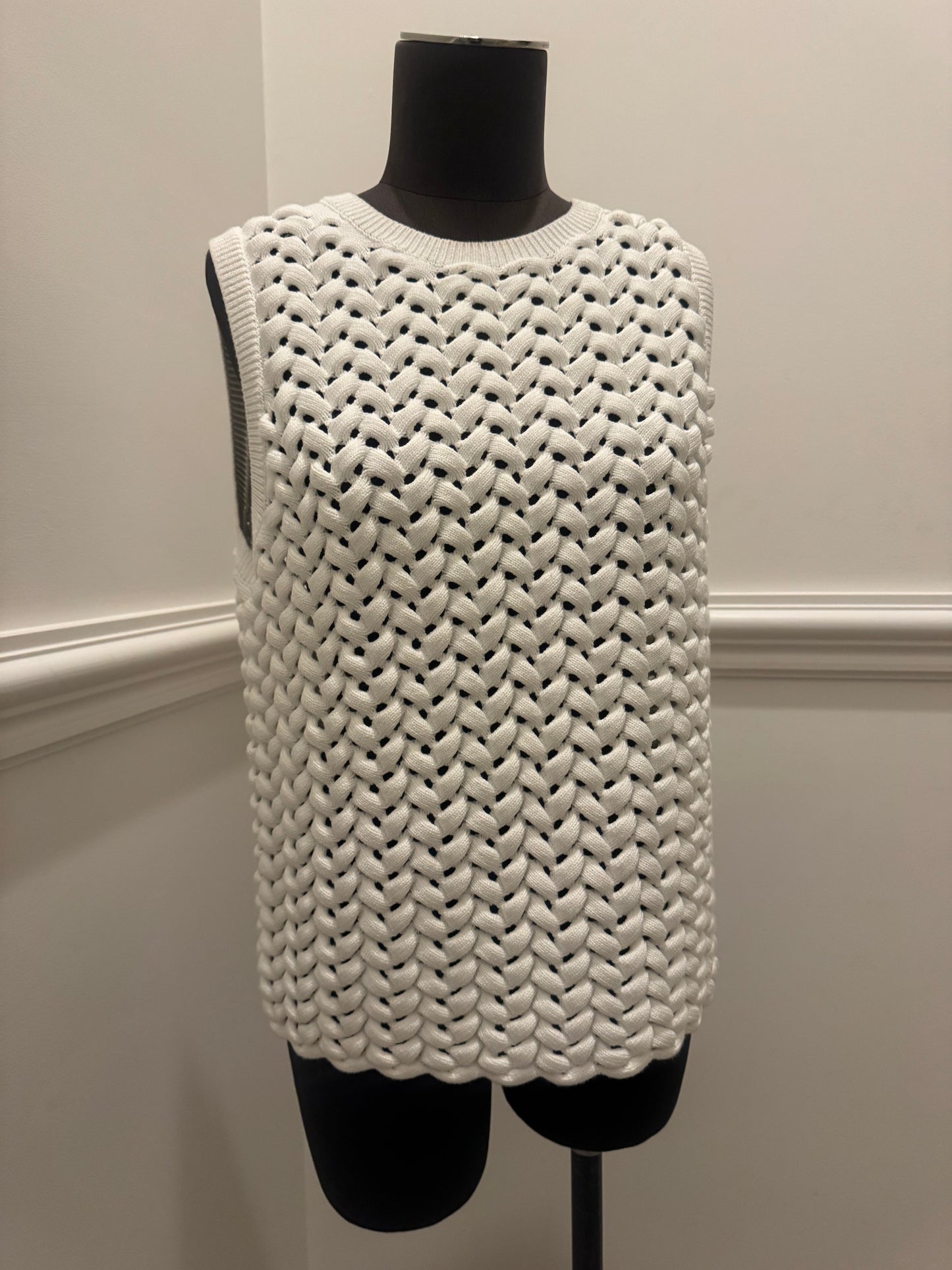 Cos Open Knit White Vest - Size S (Like New)