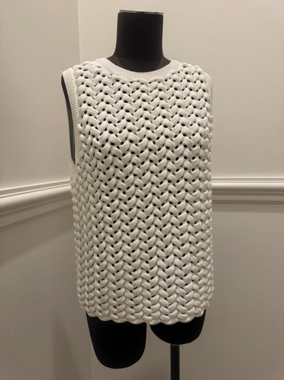 Cos Open Knit White Vest - Size S (Like New)