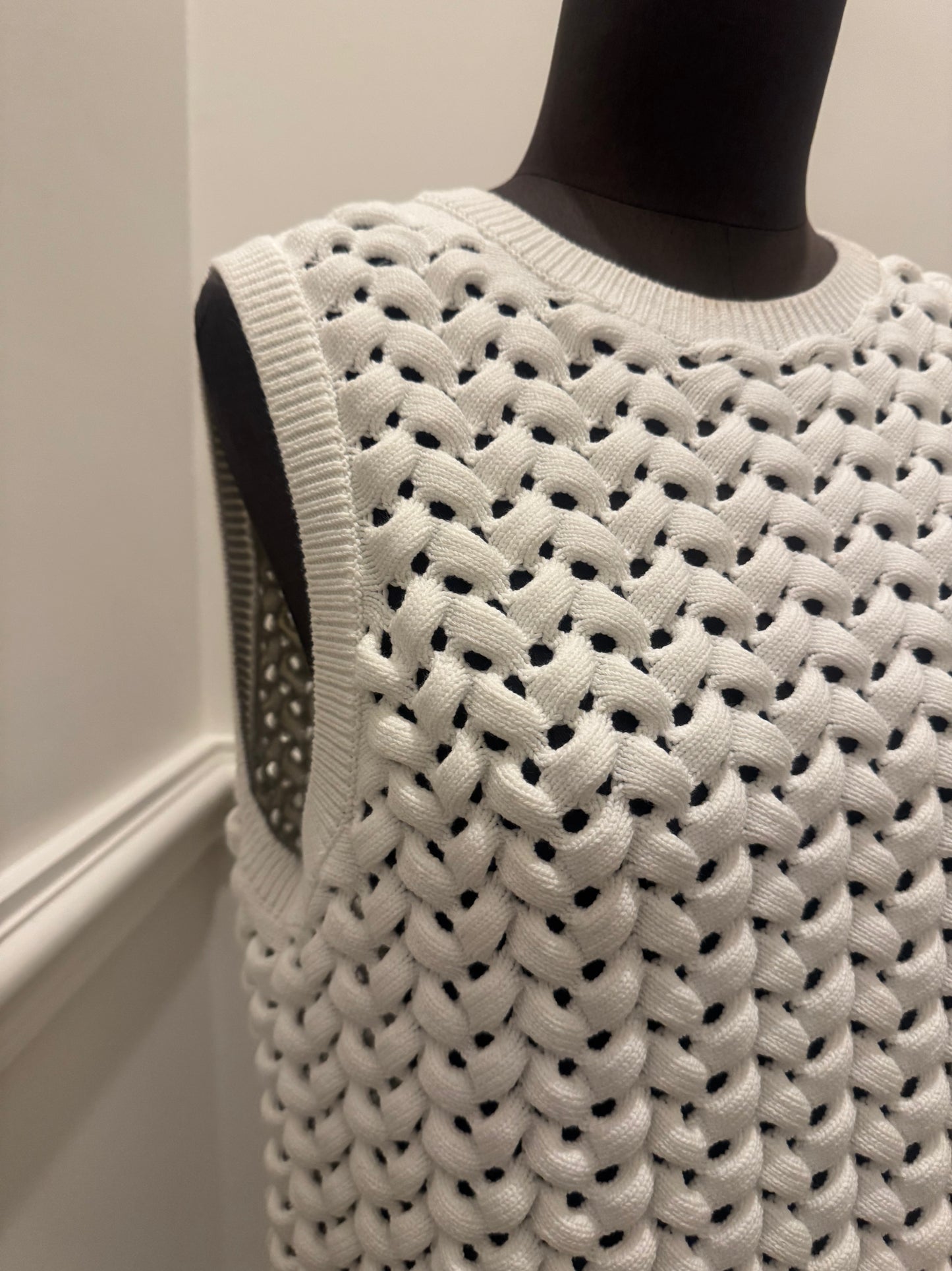 Cos Open Knit White Vest - Size S (Like New)