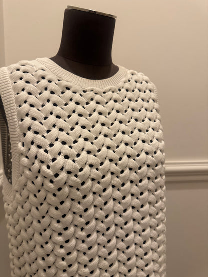 Cos Open Knit White Vest - Size S (Like New)