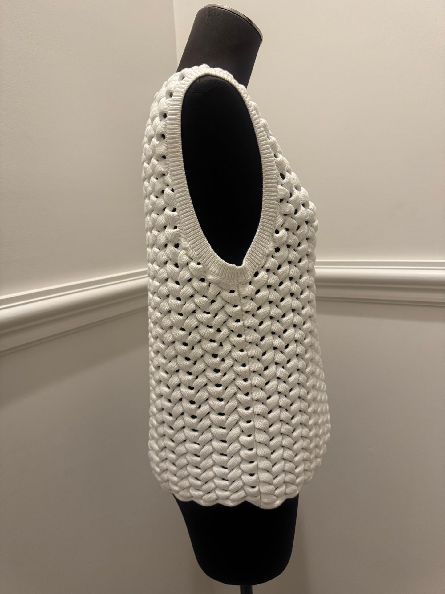 Cos Open Knit White Vest - Size S (Like New)