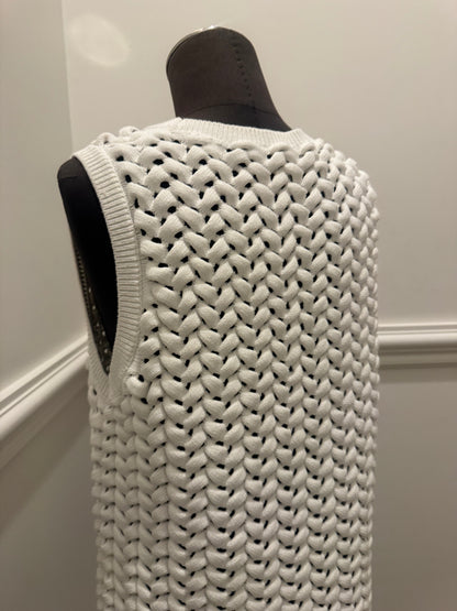 Cos Open Knit White Vest - Size S (Like New)