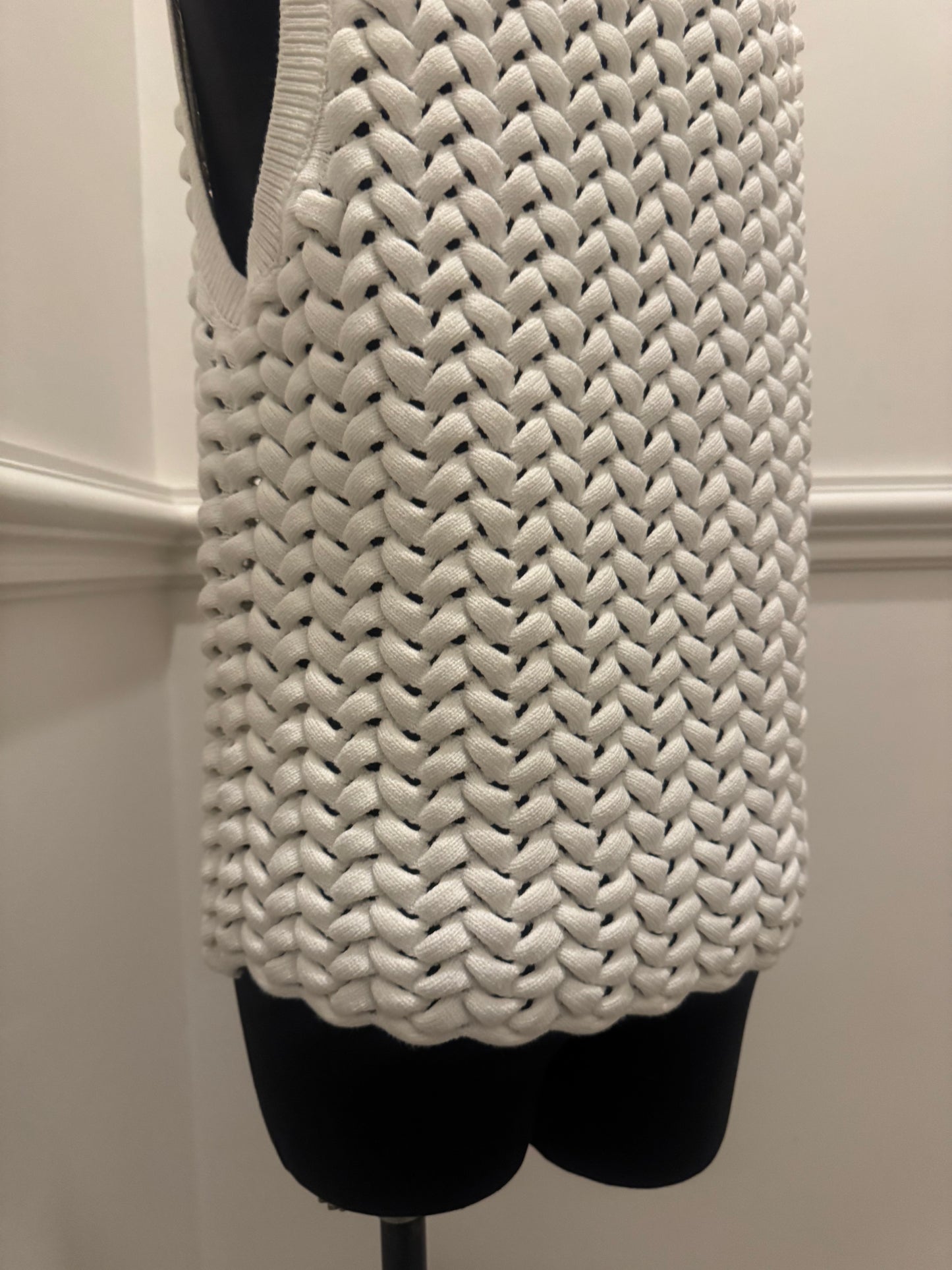 Cos Open Knit White Vest - Size S (Like New)