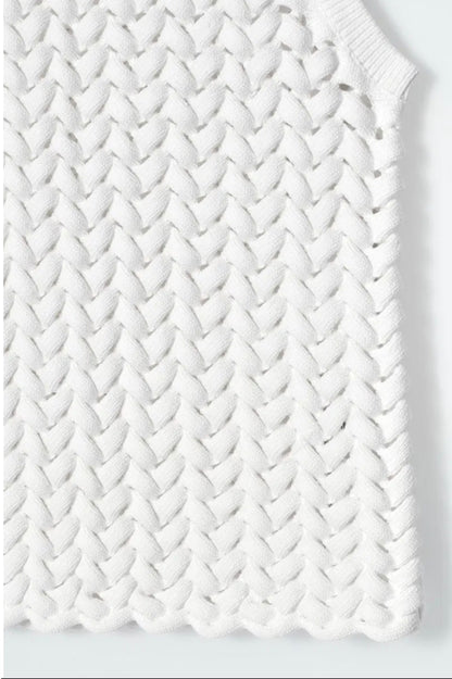 Cos Open Knit White Vest - Size S (Like New)