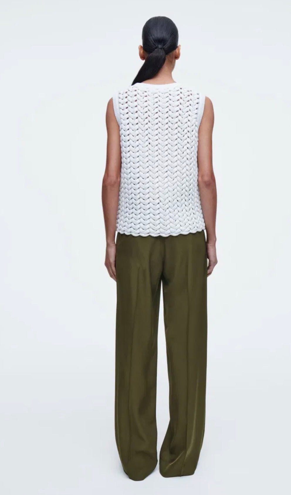 Cos Open Knit White Vest - Size S (Like New)