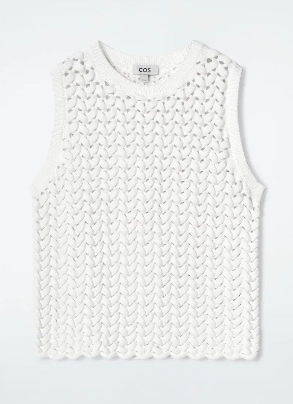 Cos Open Knit White Vest - Size S (Like New)
