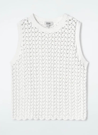 Cos Open Knit White Vest - Size S (Like New)