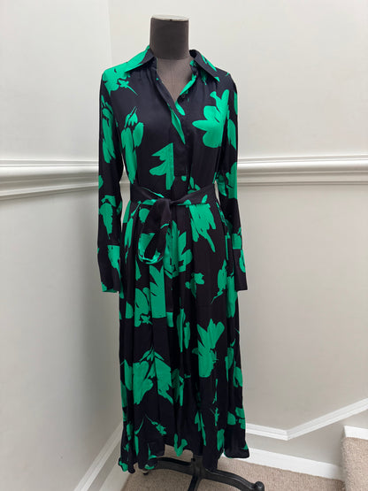 COS Belted Green Midi Dress with Pockets - Size 34 | Size S