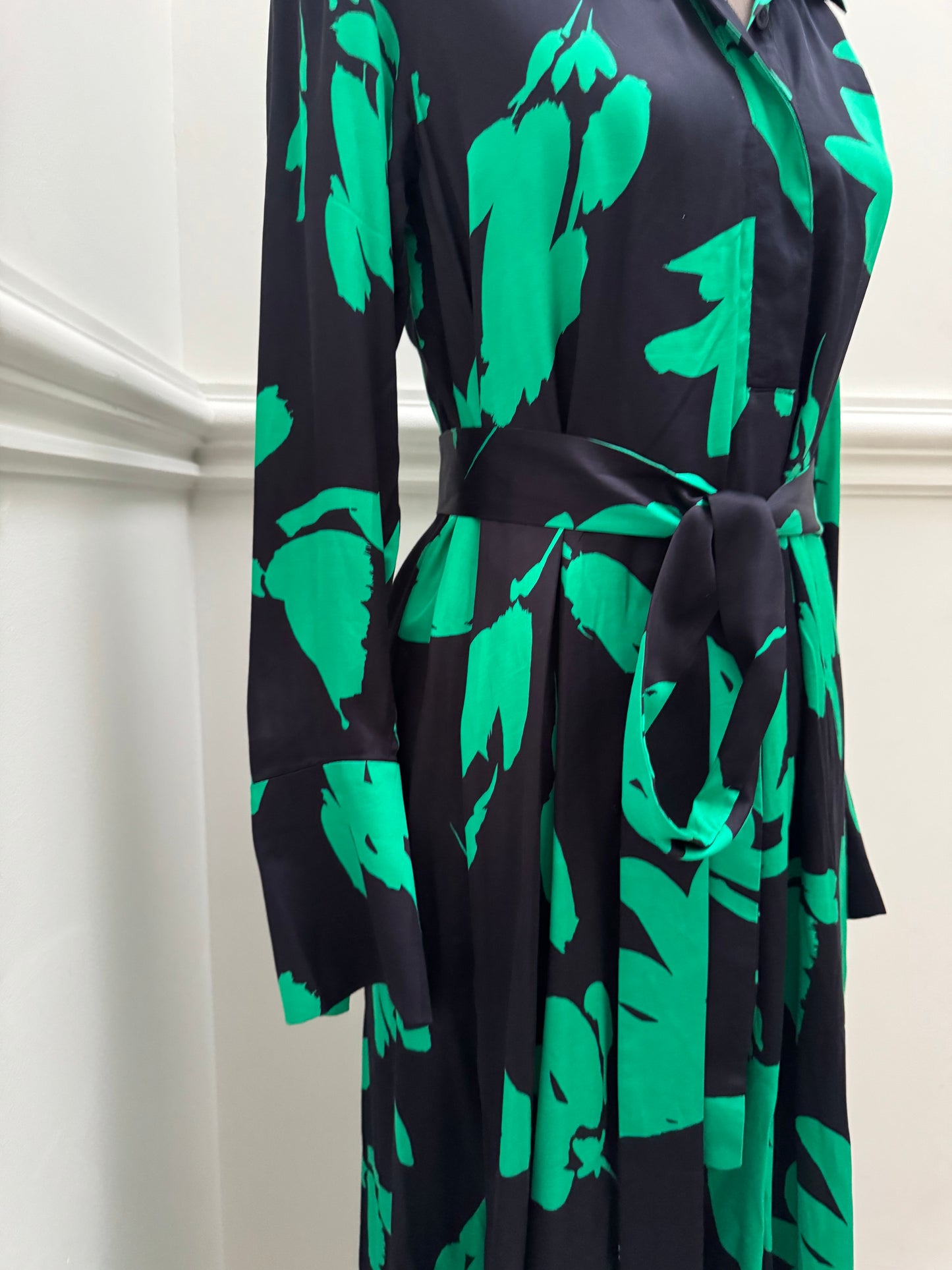 COS Belted Green Midi Dress with Pockets - Size 34 | Size S