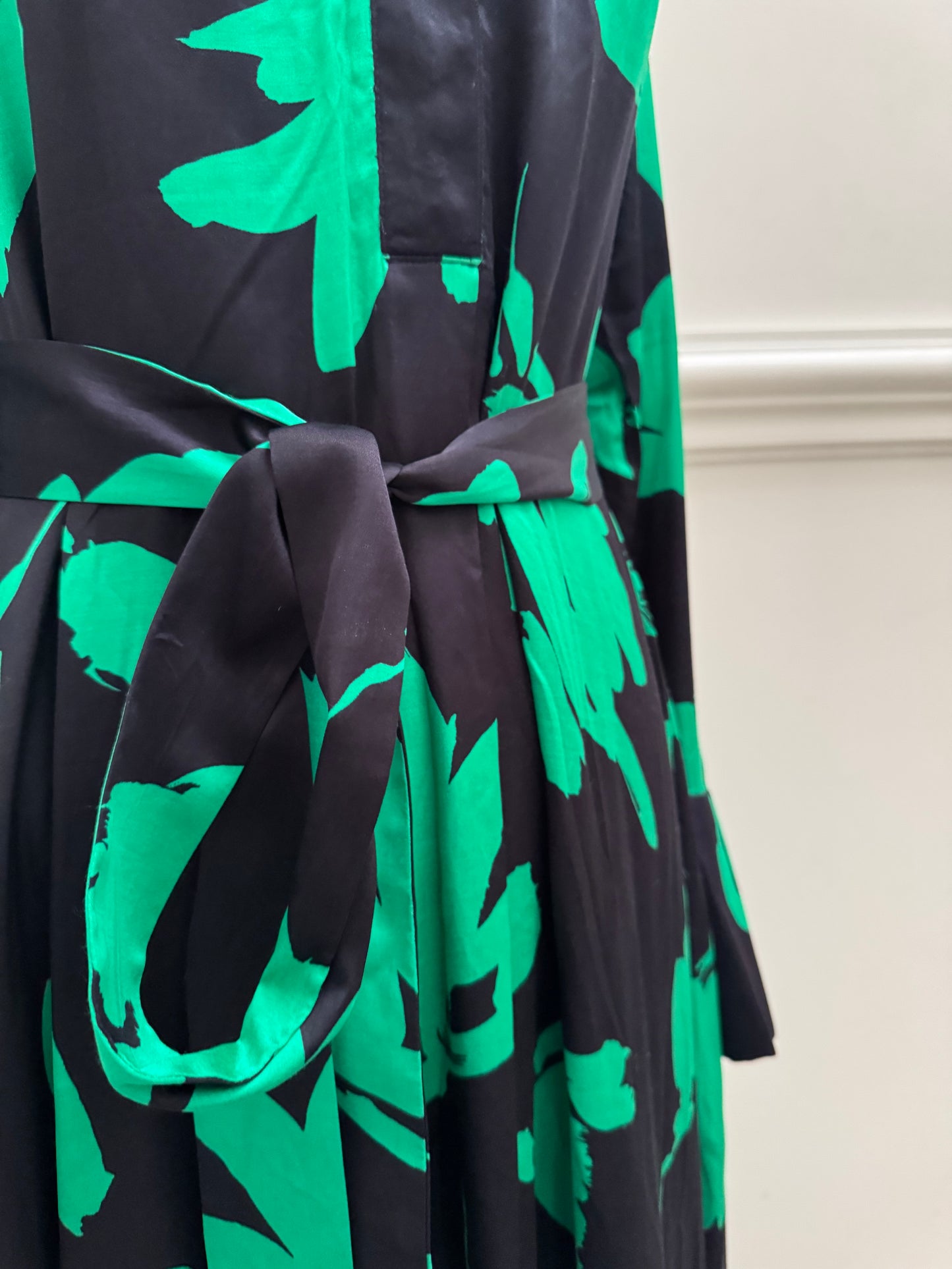 COS Belted Green Midi Dress with Pockets - Size 34 | Size S