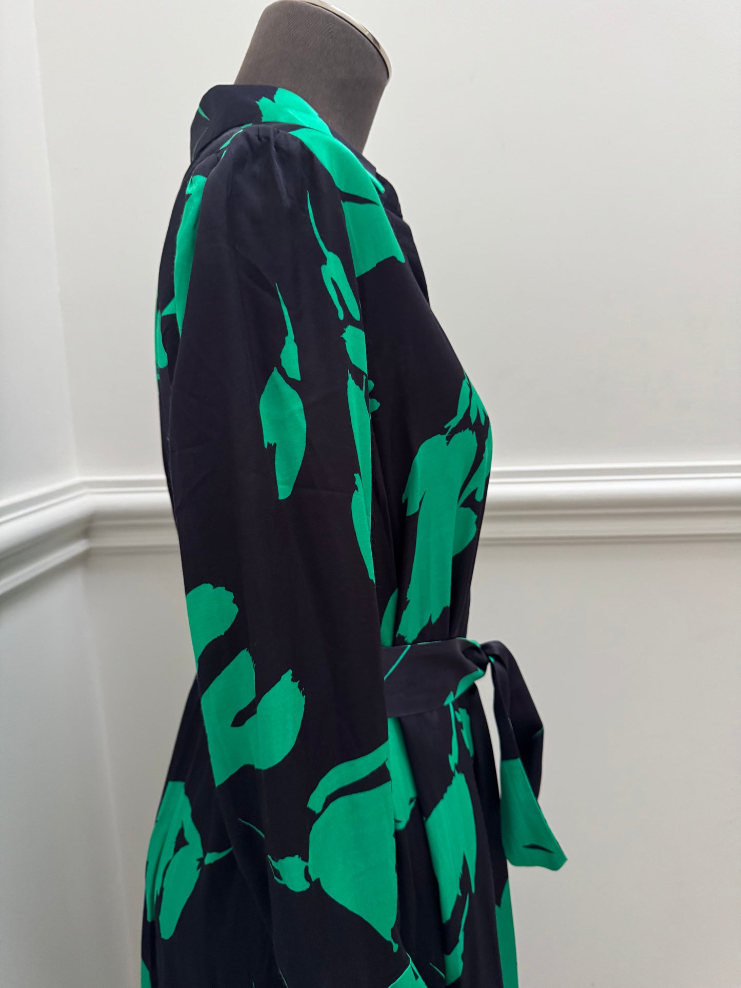 COS Belted Green Midi Dress with Pockets - Size 34 | Size S