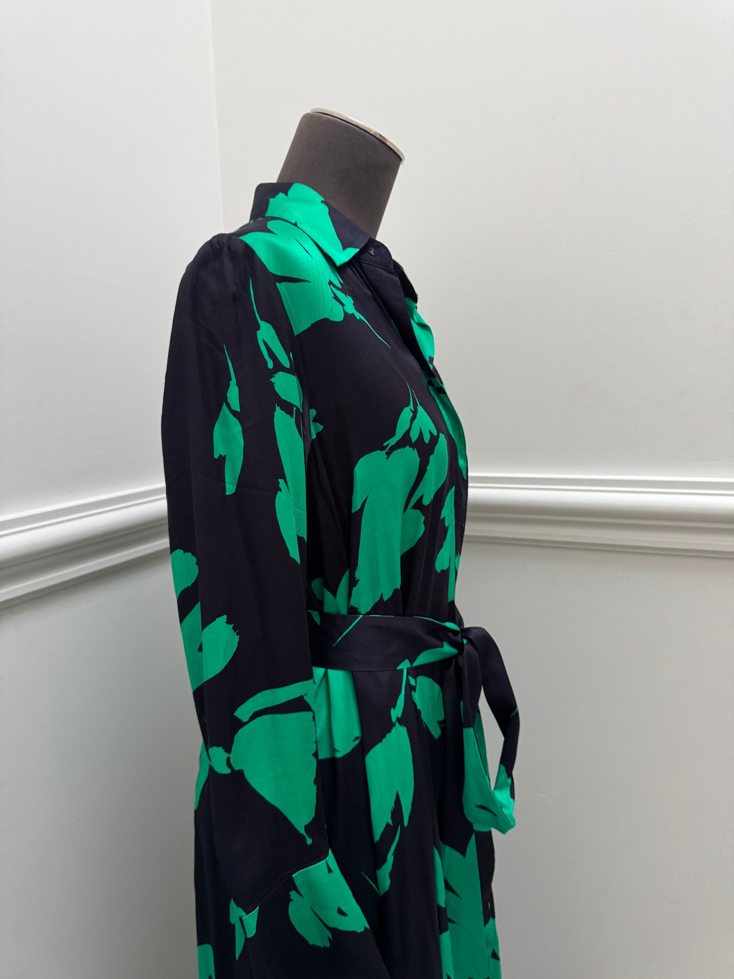 COS Belted Green Midi Dress with Pockets - Size 34 | Size S