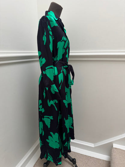 COS Belted Green Midi Dress with Pockets - Size 34 | Size S