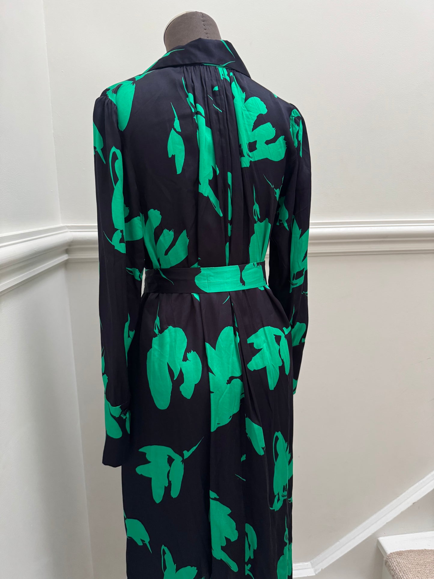 COS Belted Green Midi Dress with Pockets - Size 34 | Size S