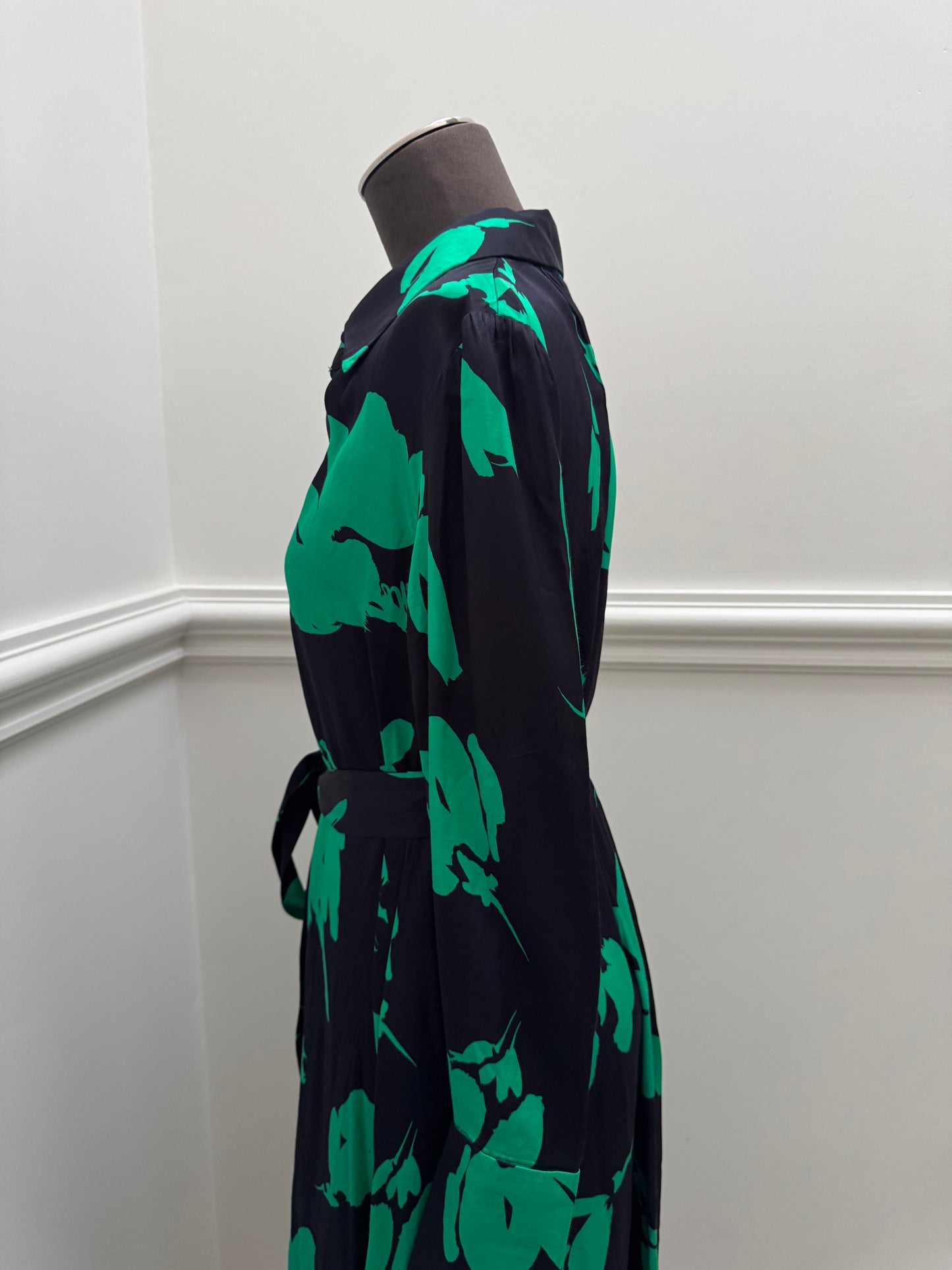 COS Belted Green Midi Dress with Pockets - Size 34 | Size S