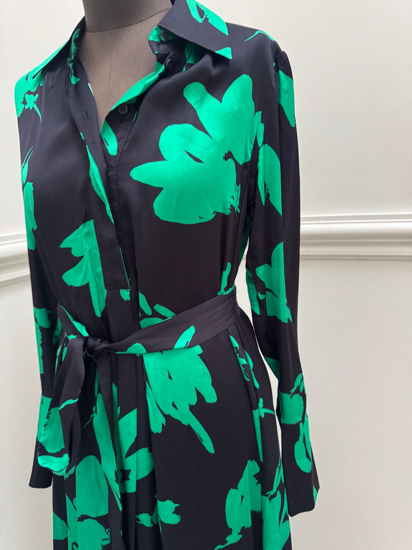 COS Belted Green Midi Dress with Pockets - Size 34 | Size S