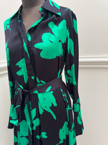COS Belted Green Midi Dress with Pockets - Size 34 | Size S