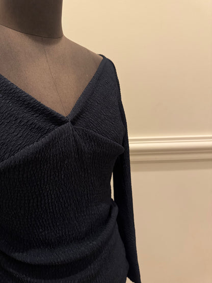 Scanlan Theodore Navy Textured Top - Size 6