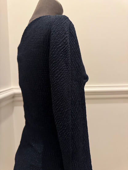 Scanlan Theodore Navy Textured Top - Size 6