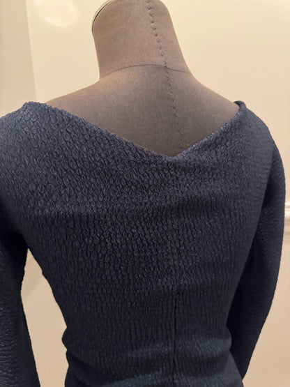 Scanlan Theodore Navy Textured Top - Size 6