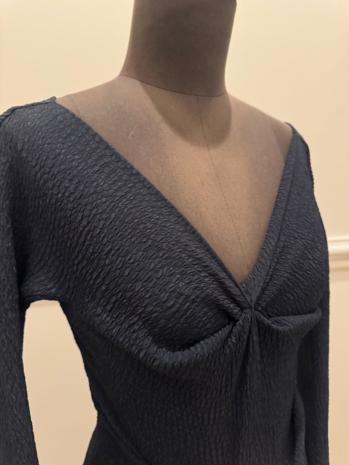 Scanlan Theodore Navy Textured Top - Size 6