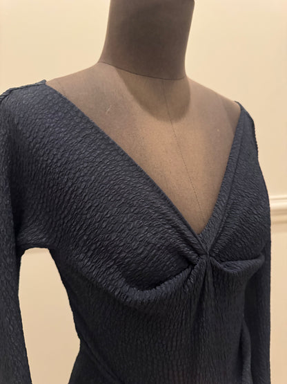 Scanlan Theodore Navy Textured Top - Size 6