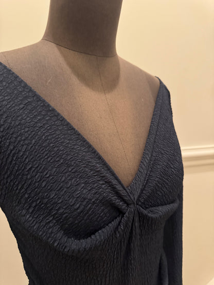 Scanlan Theodore Navy Textured Top - Size 6