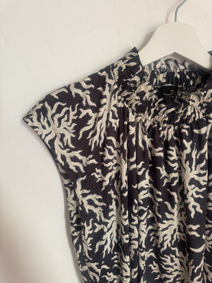 Husk Print Cotton Midi Dress - Size 10