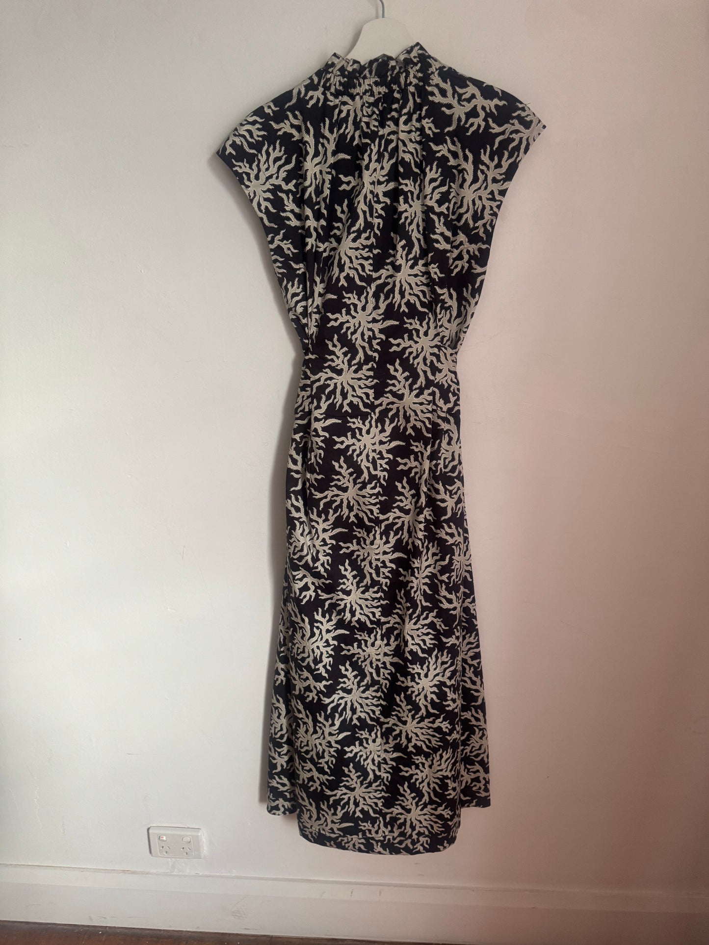 Husk Print Cotton Midi Dress - Size 10