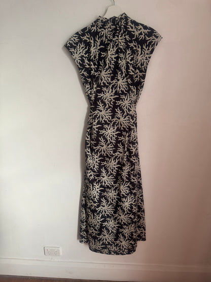 Husk Print Cotton Midi Dress - Size 10
