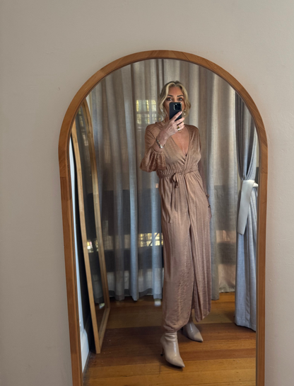 Scanlan Theodore Tan Wrap Dress - Size XS