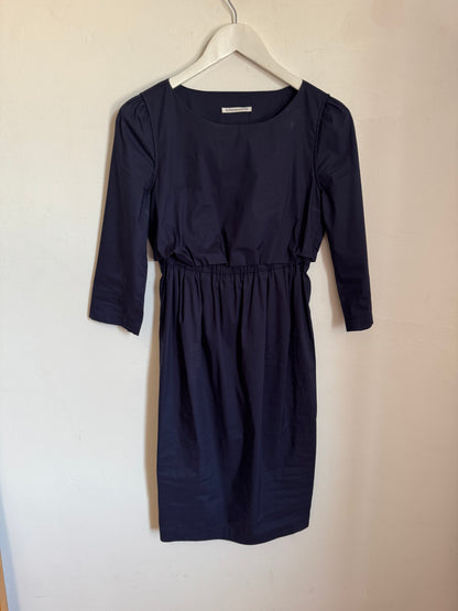 Scanlan Theodore Navy Long Sleeve Midi Dress - Size 8