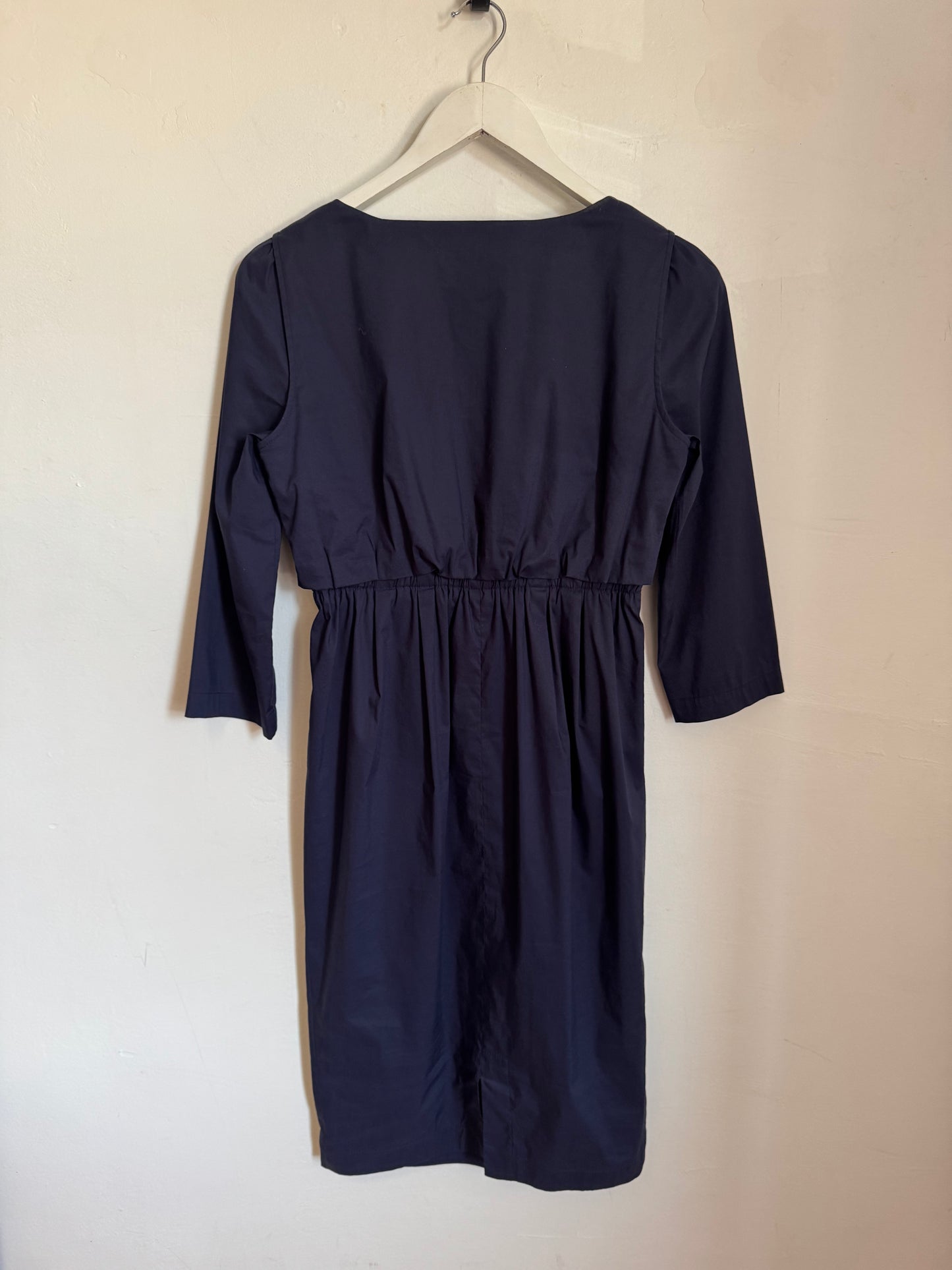 Scanlan Theodore Navy Long Sleeve Midi Dress - Size 8