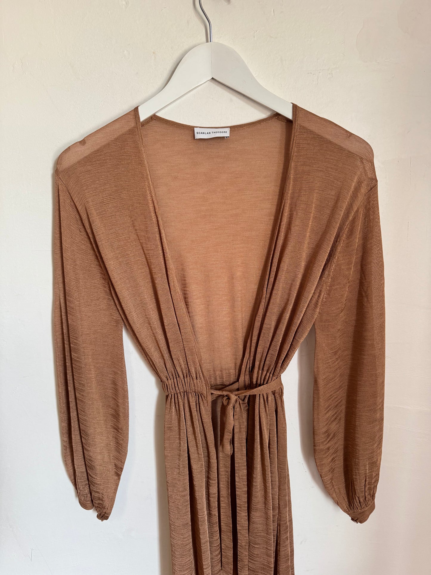 Scanlan Theodore Tan Wrap Dress - Size XS
