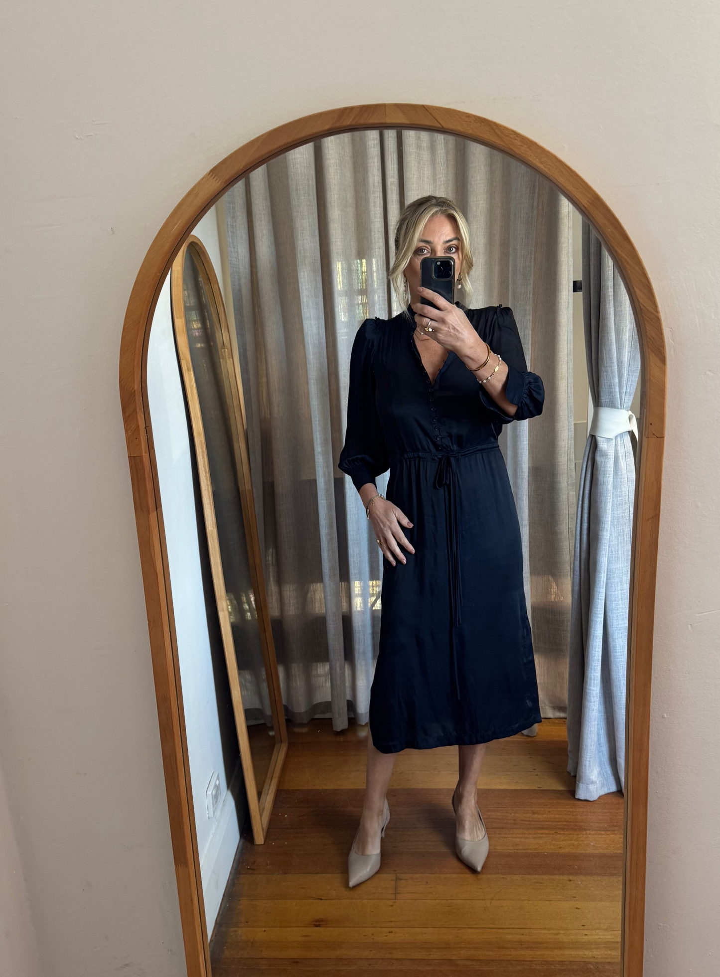 Zadig & Voltare Relinda Satin Navy Dress - S (Brand New with Tags)