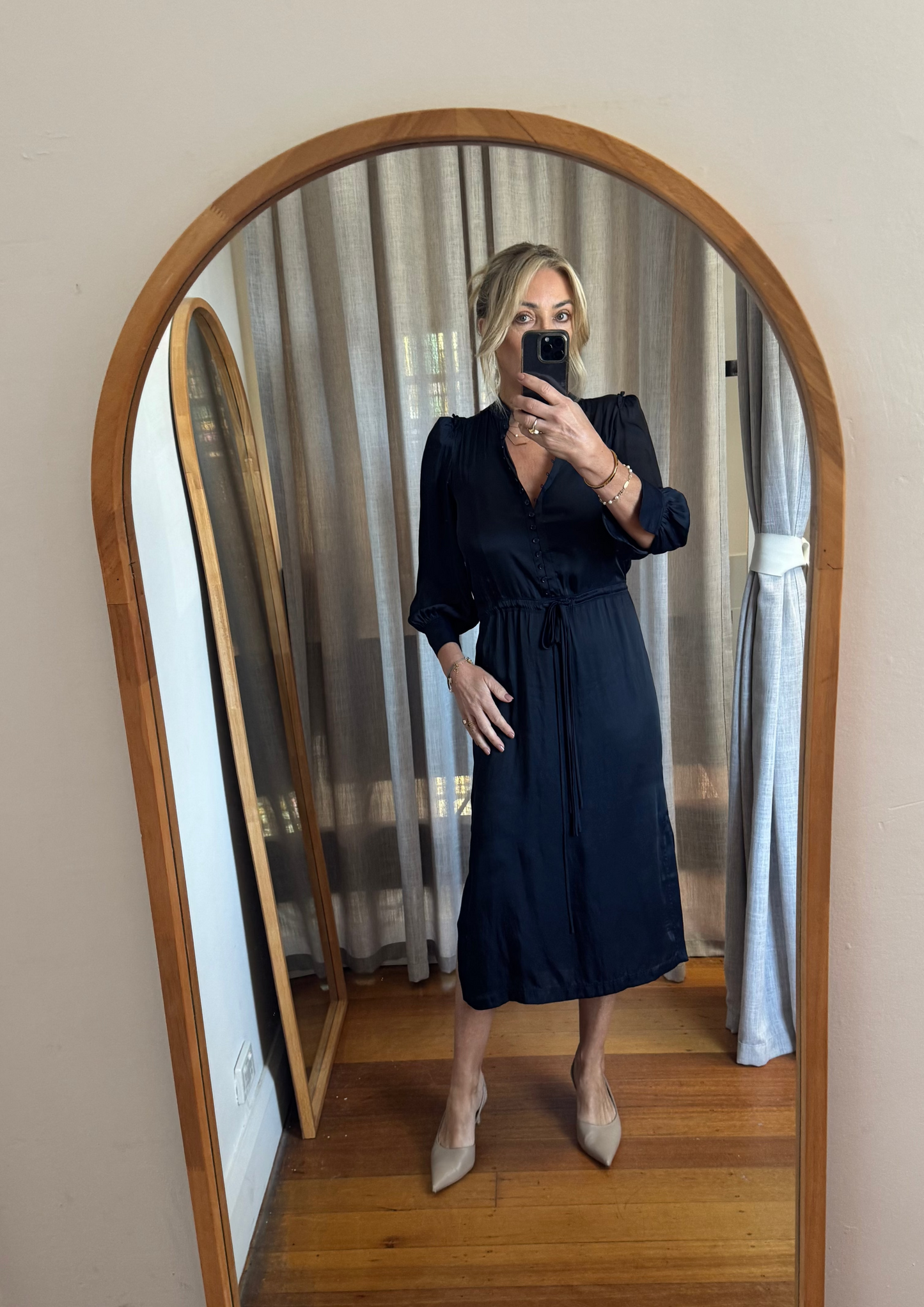 Zadig & Voltare Relinda Satin Navy Dress - S (Brand New with Tags)