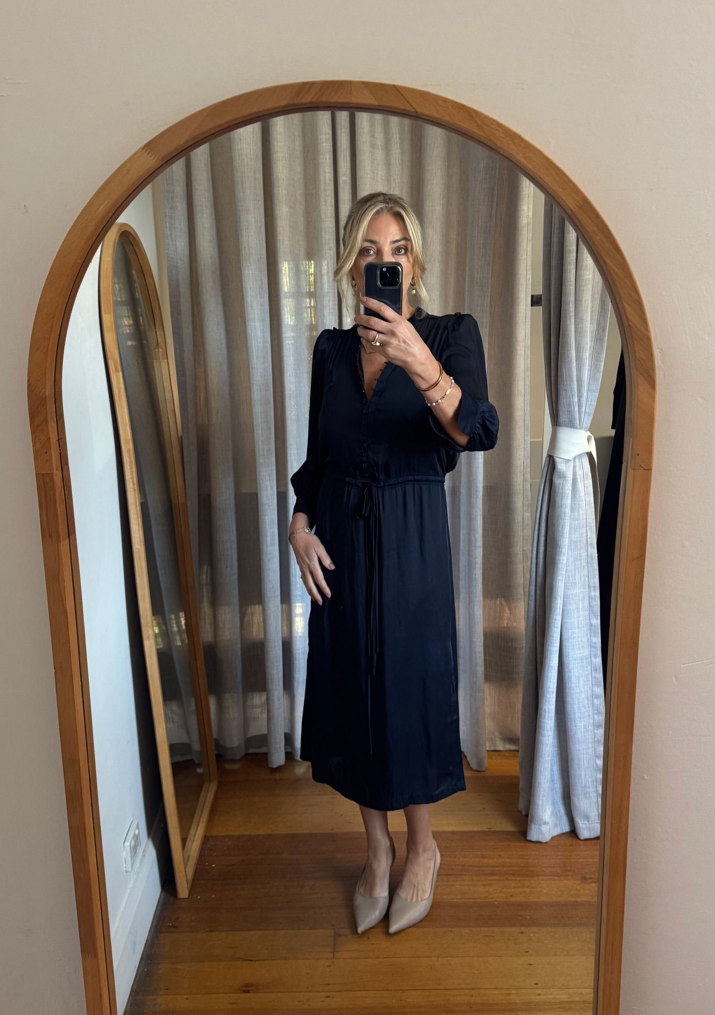 Zadig & Voltare Relinda Satin Navy Dress - S (Brand New with Tags)