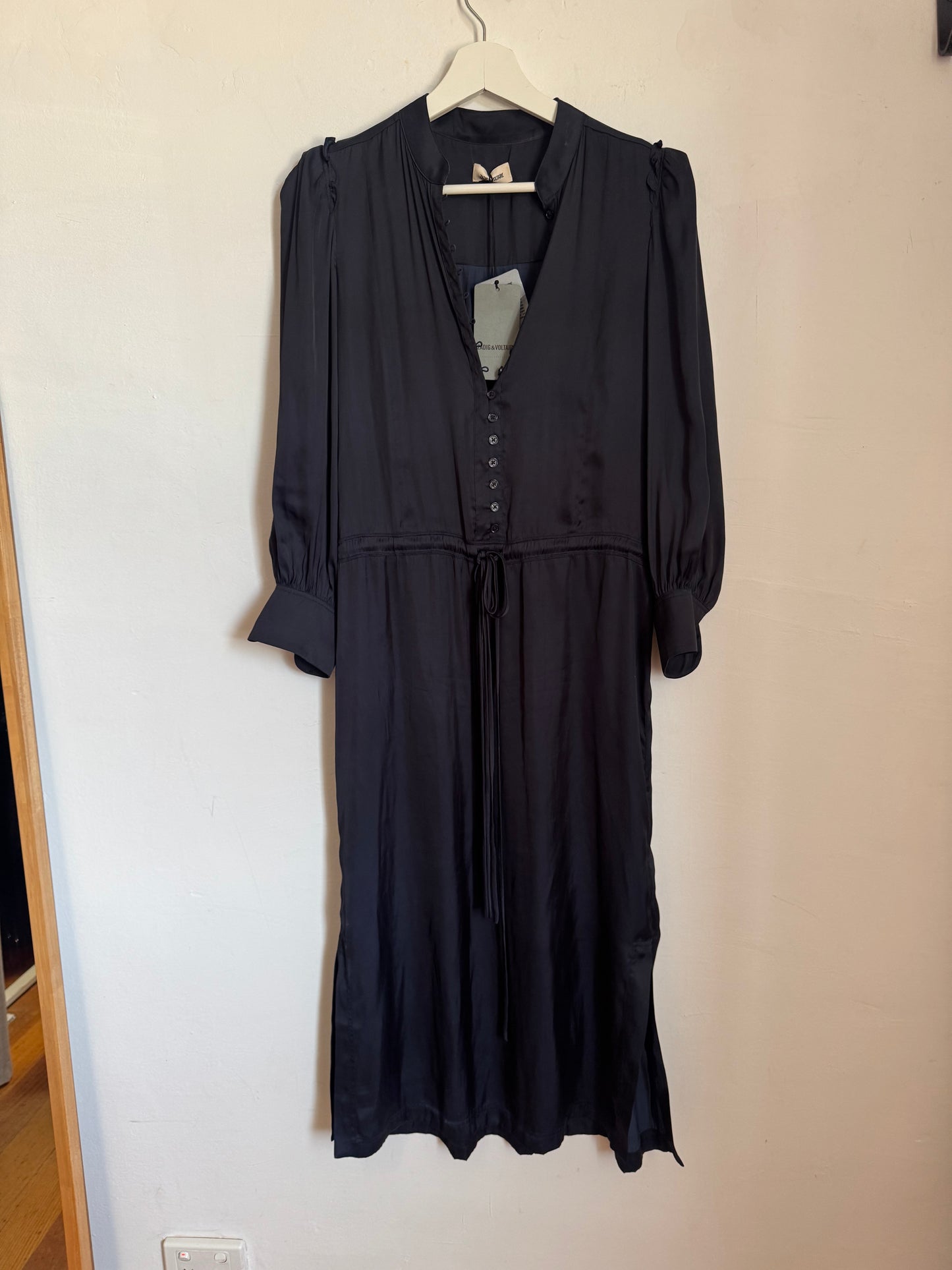 Zadig & Voltare Relinda Satin Navy Dress - S (Brand New with Tags)